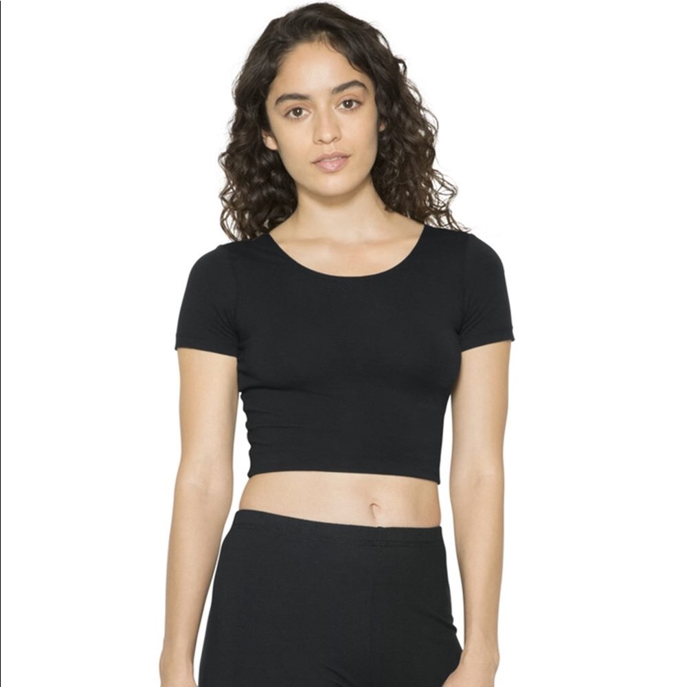 American Apparel Black Crop Top Tee
